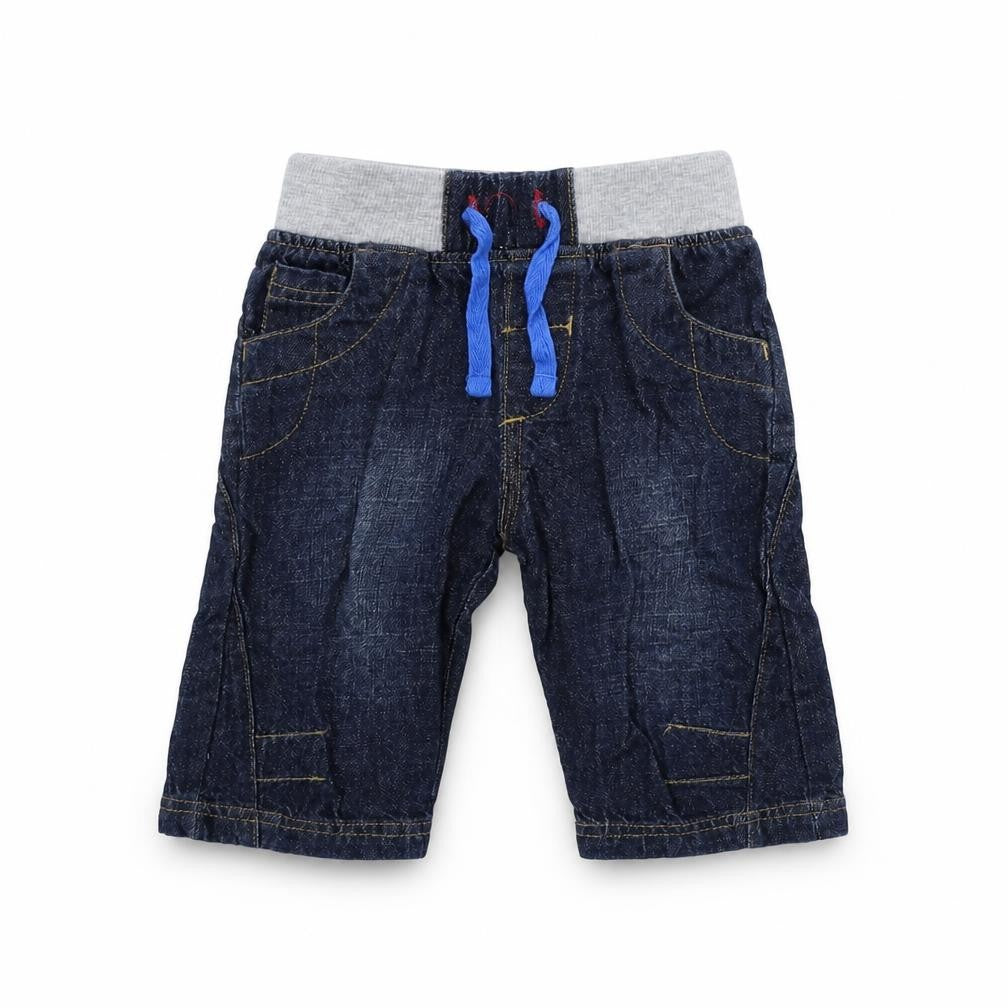 Babaluno Boys Blue  Cotton Jogger Jeans Size 3-6 Months