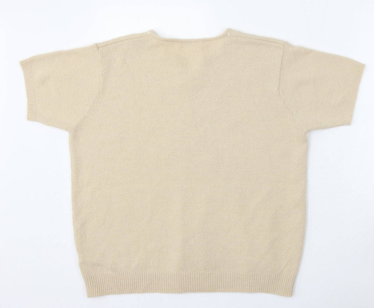 Berkertex Womens Beige Round Neck  Acrylic Pullover Jumper Size 14