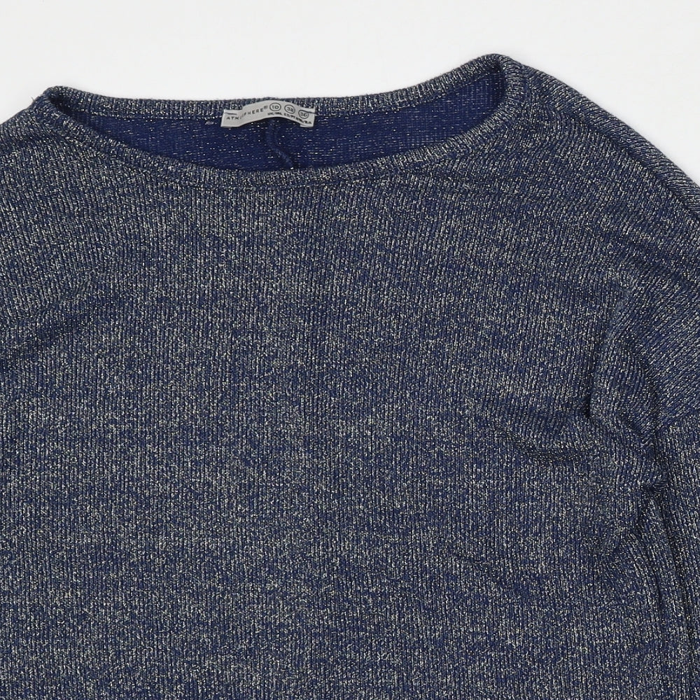 Atmosphere Womens Blue Round Neck  Viscose Pullover Jumper Size 10