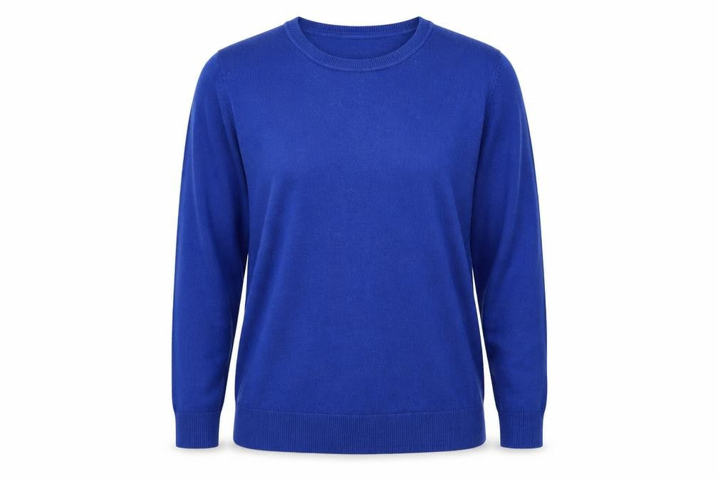 Marks Womens Blue Round Neck  Polyester Pullover Jumper Size L
