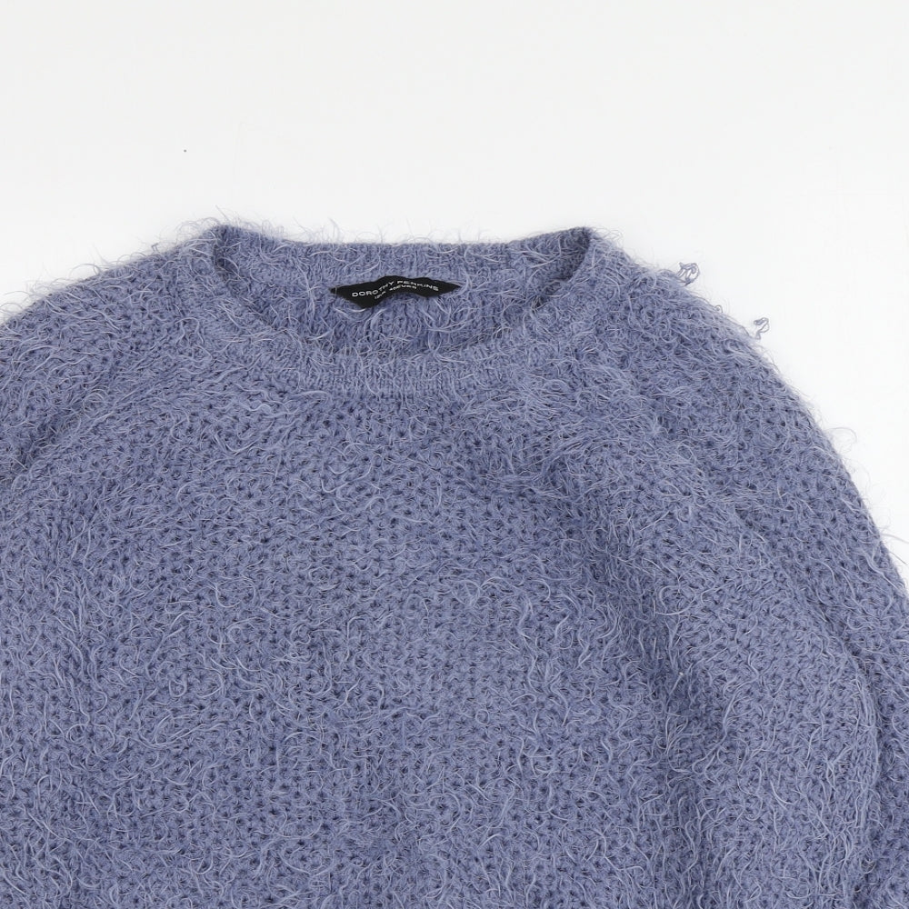 Dorothy Perkins Womens Purple Round Neck  Acrylic Pullover Jumper Size 12