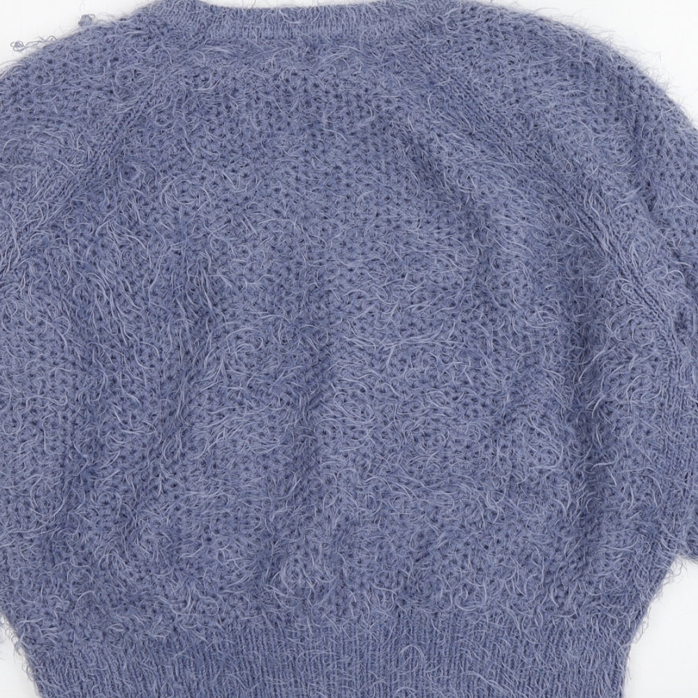 Dorothy Perkins Womens Purple Round Neck  Acrylic Pullover Jumper Size 12