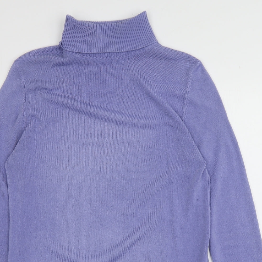 BHS Womens Purple Roll Neck  Acrylic Pullover Jumper Size 12