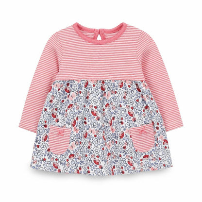 F&F Girls Pink Geometric 100% Cotton Basic T-Shirt Size 3-6 Months Round Neck