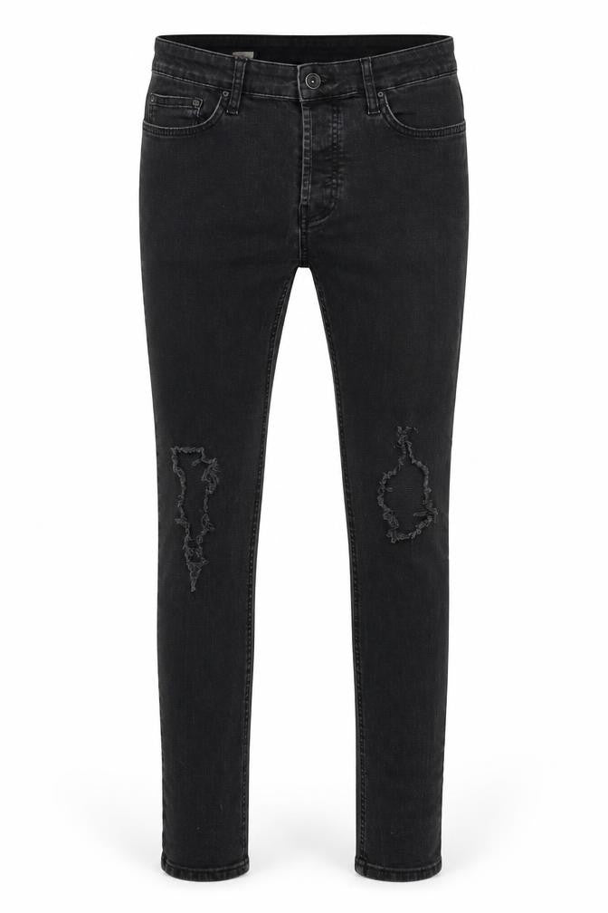 Topman Mens Black  Cotton Skinny Jeans Size 32 in L29 in Regular Zip
