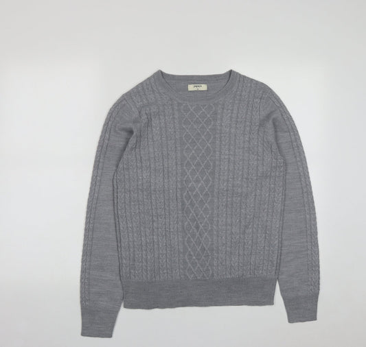 Papaya Womens Grey Round Neck  Acrylic Pullover Jumper Size 10