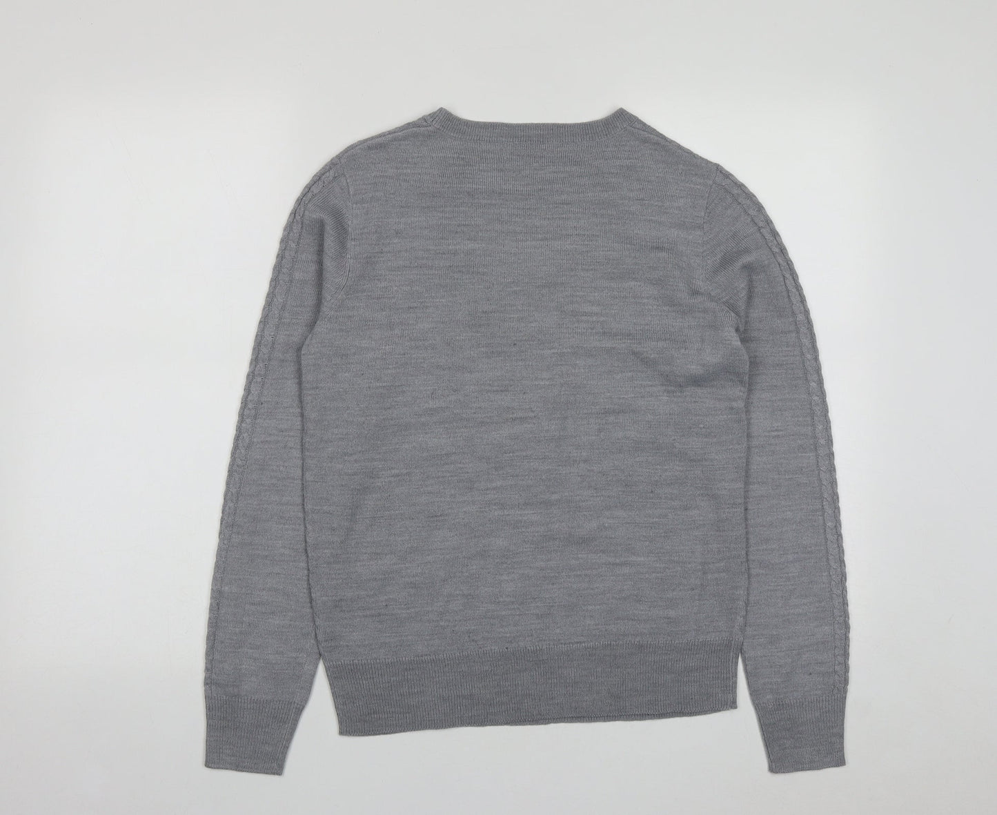 Papaya Womens Grey Round Neck  Acrylic Pullover Jumper Size 10