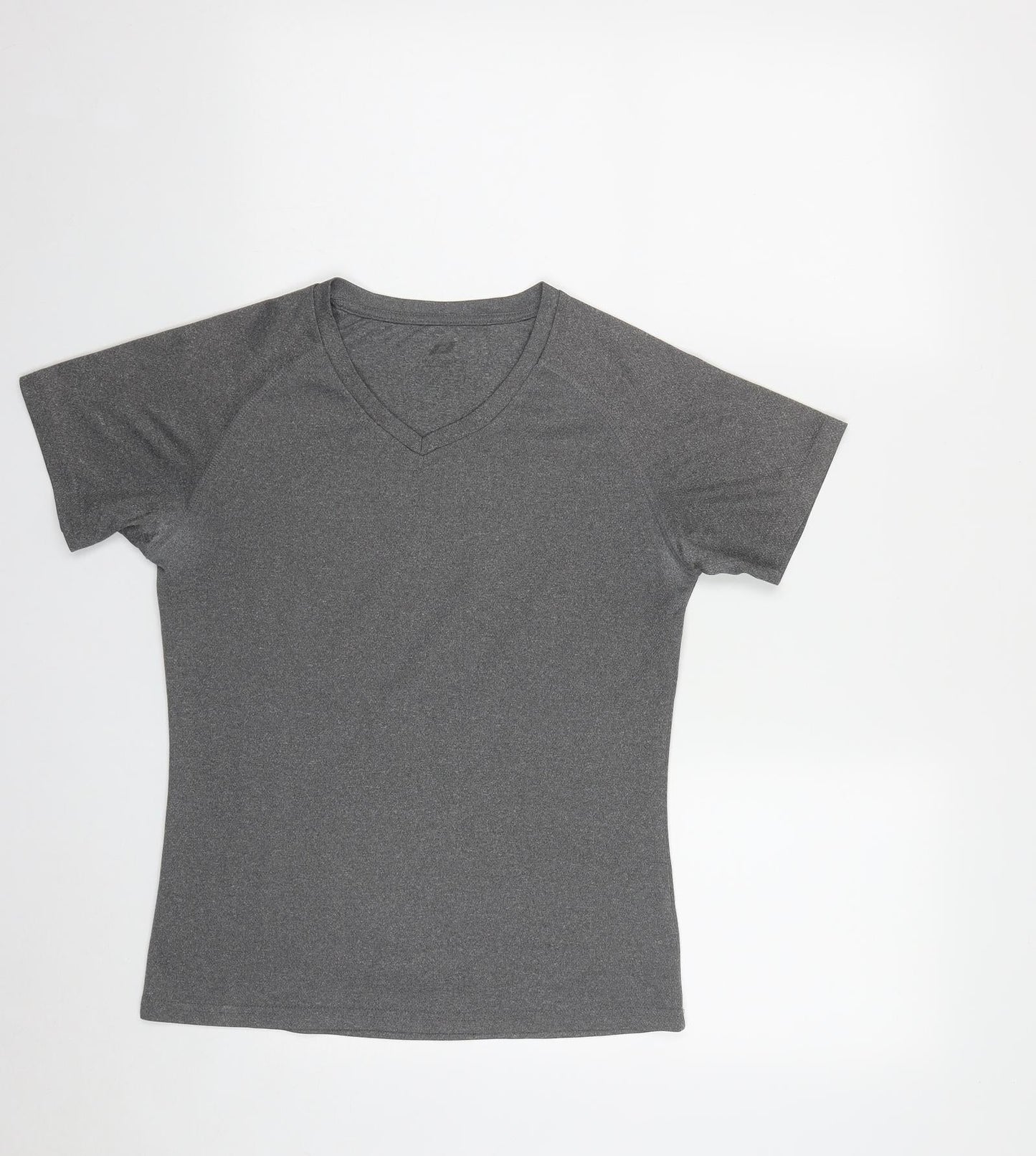 PRO TOUCH Womens Grey  Polyester Basic T-Shirt Size S V-Neck