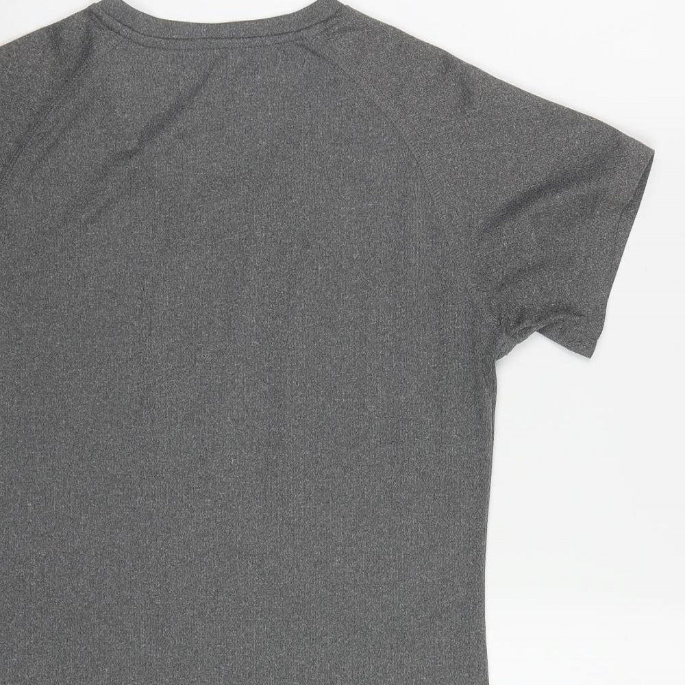 PRO TOUCH Womens Grey  Polyester Basic T-Shirt Size S V-Neck