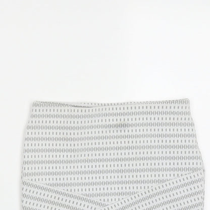 Primark Womens White Geometric Polyester A-Line Skirt Size 6