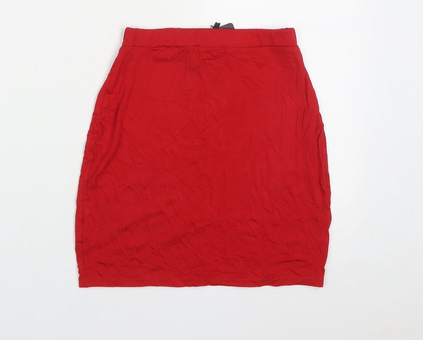 PRETTYLITTLETHING Womens Red  Viscose A-Line Skirt Size 6