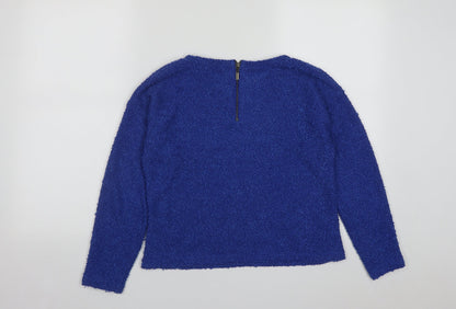 New Look Womens Blue Round Neck  Polyester Pullover Jumper Size 8