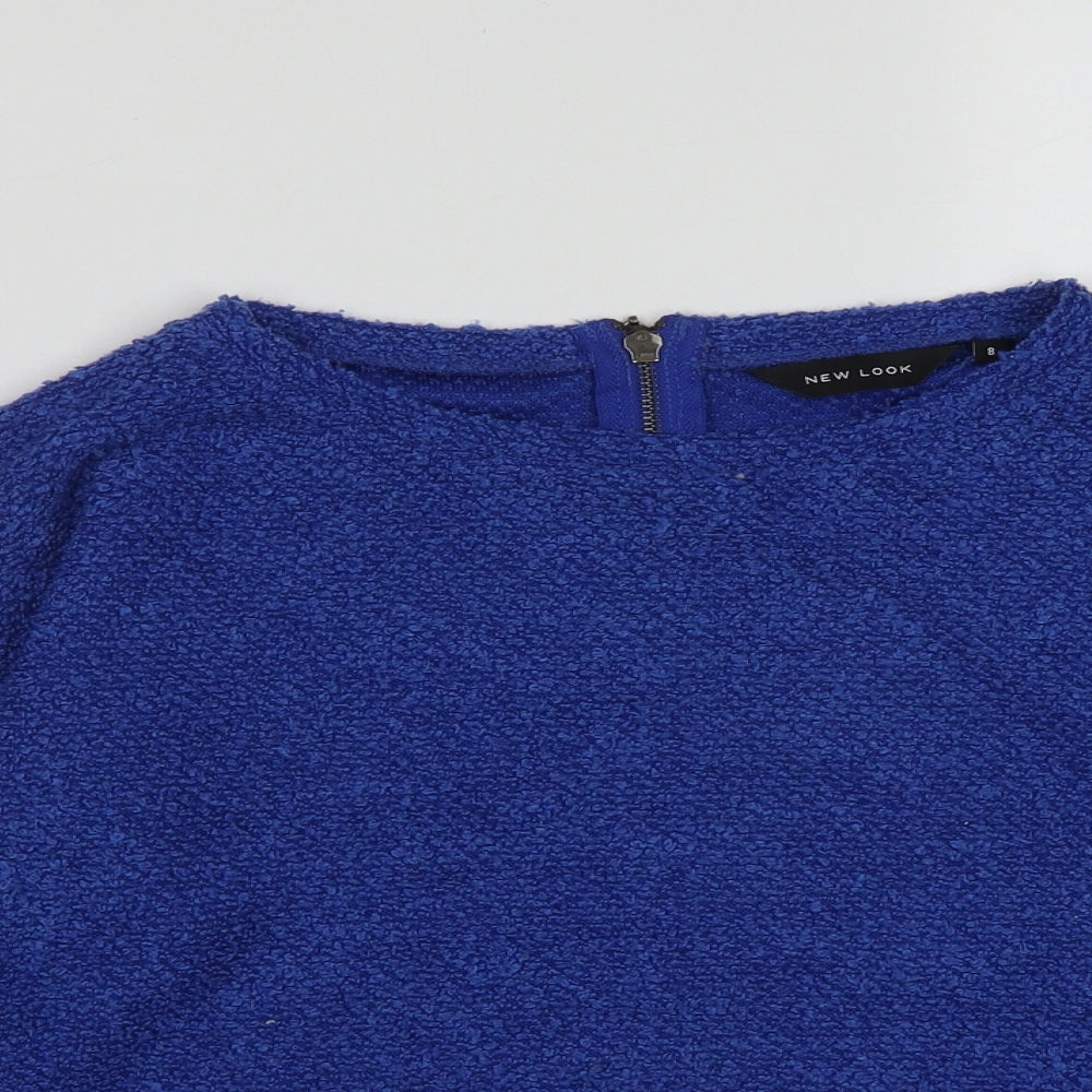 New Look Womens Blue Round Neck  Polyester Pullover Jumper Size 8