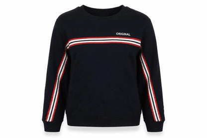 H&M Womens Blue Striped Cotton Pullover Sweatshirt Size XS