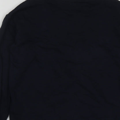 H&M Womens Blue Striped Cotton Pullover Sweatshirt Size XS