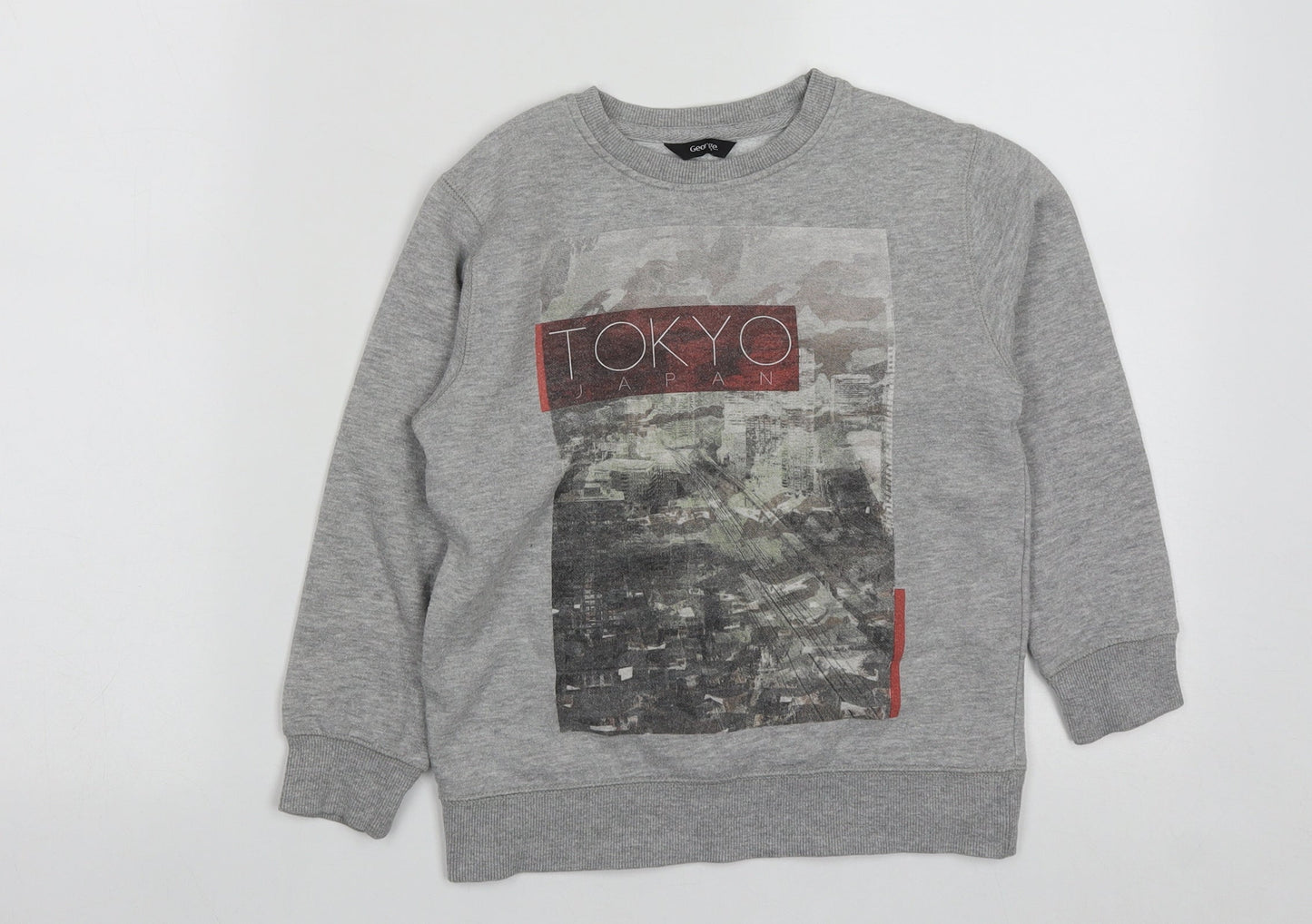 George Boys Grey  Cotton Pullover Sweatshirt Size 5-6 Years