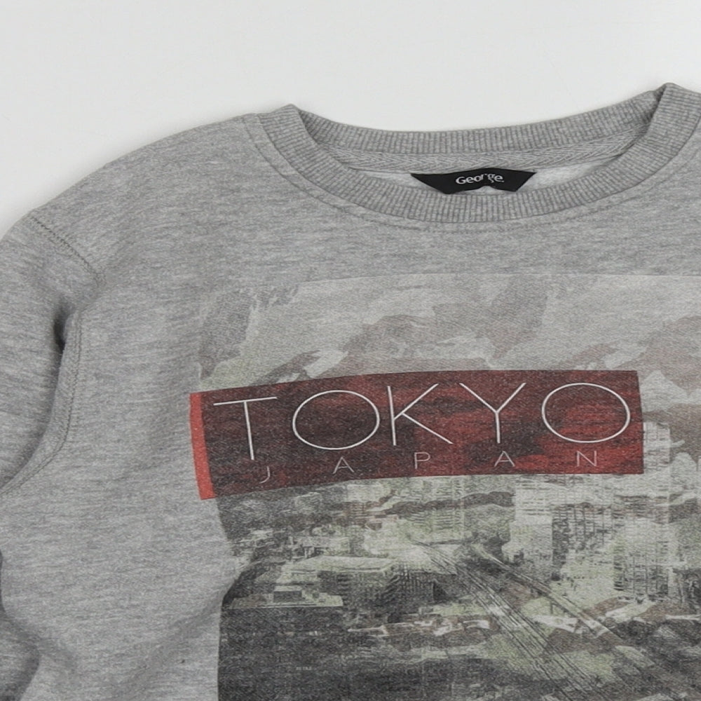 George Boys Grey  Cotton Pullover Sweatshirt Size 5-6 Years