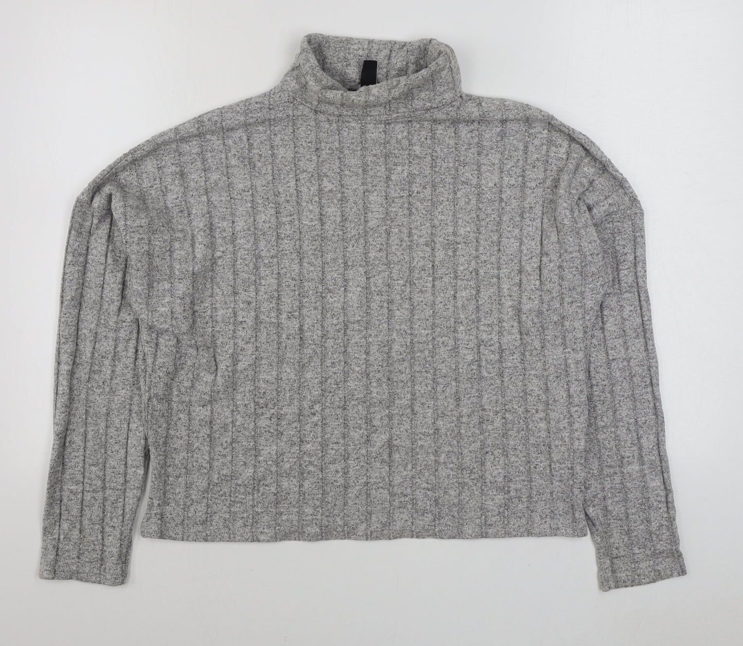 New Look Womens Grey Roll Neck  Viscose Pullover Jumper Size L