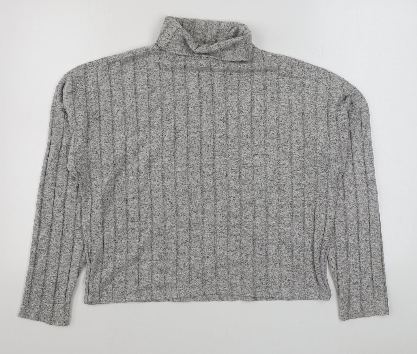 New Look Womens Grey Roll Neck  Viscose Pullover Jumper Size L