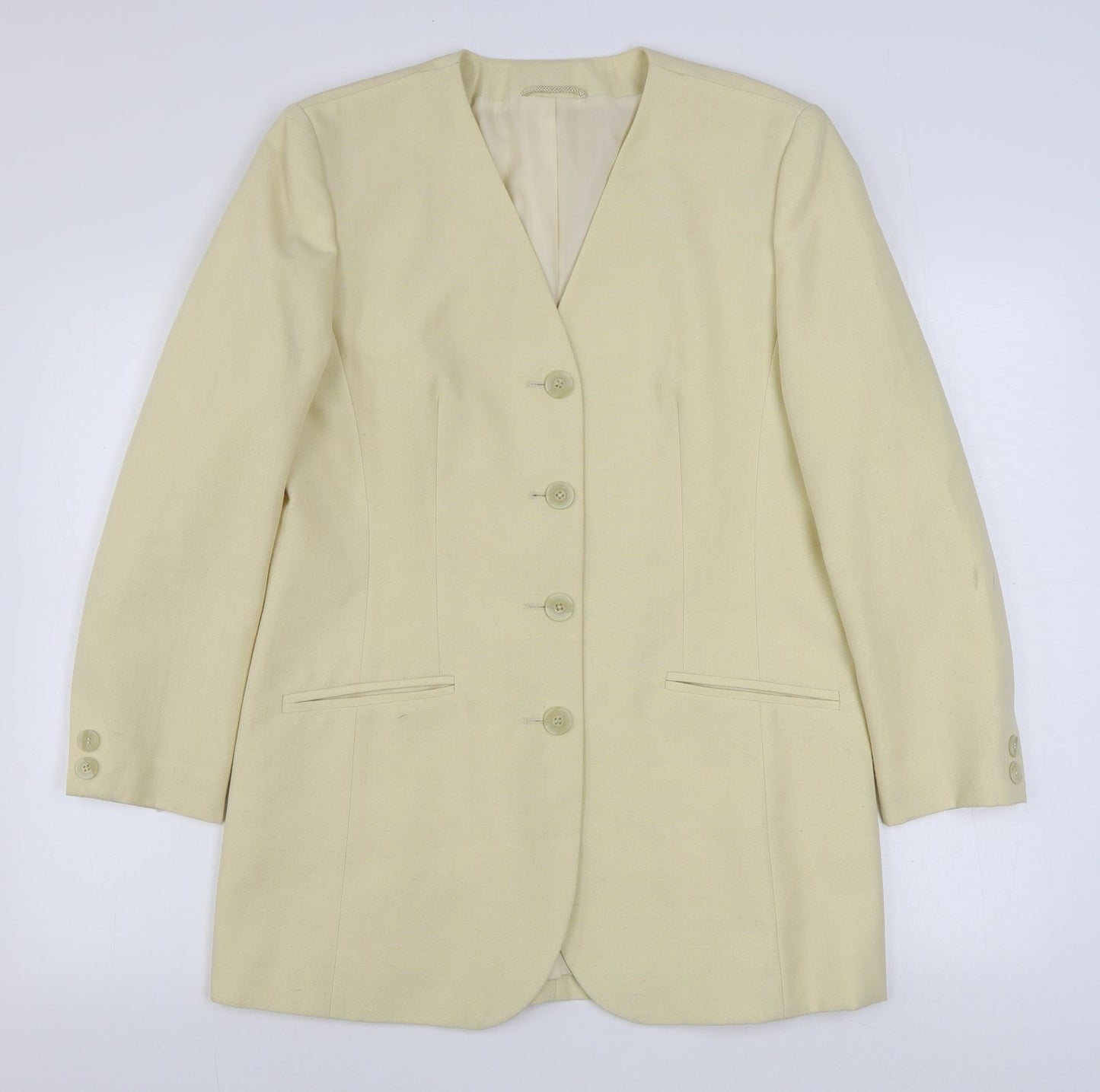 Preworn Womens Beige   Jacket Blazer Size 12  Button