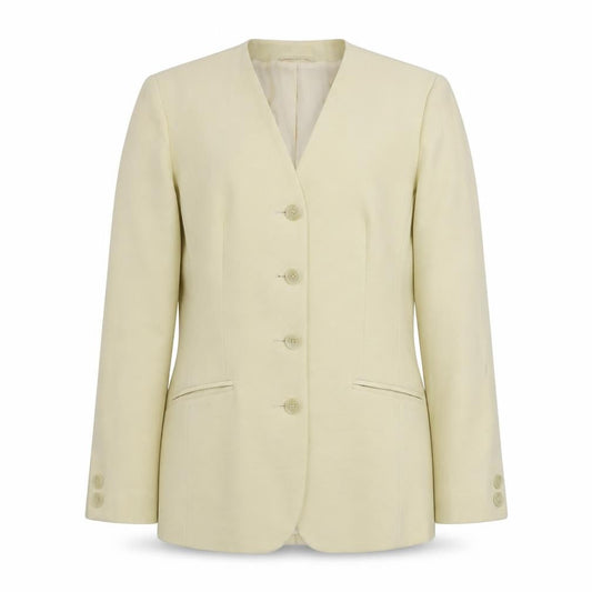 Preworn Womens Beige   Jacket Blazer Size 12  Button