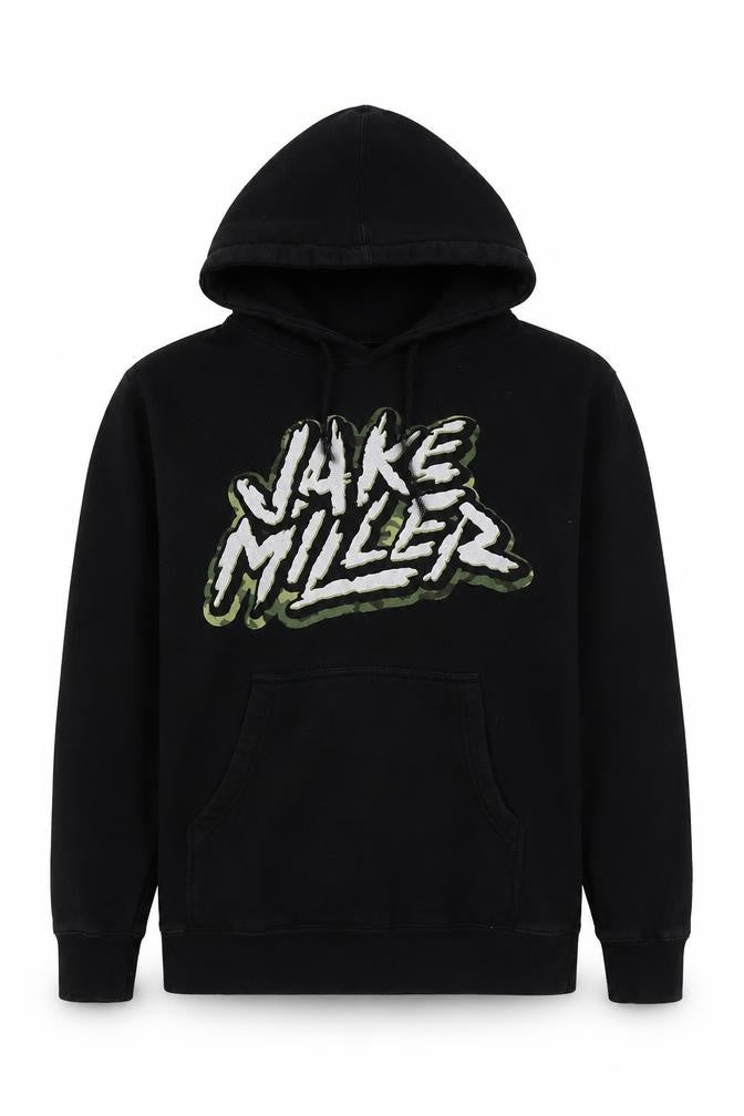 Jake Miller Mens Black  Cotton Pullover Hoodie Size XS