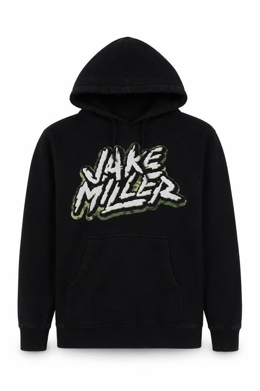 Jake Miller Mens Black  Cotton Pullover Hoodie Size XS