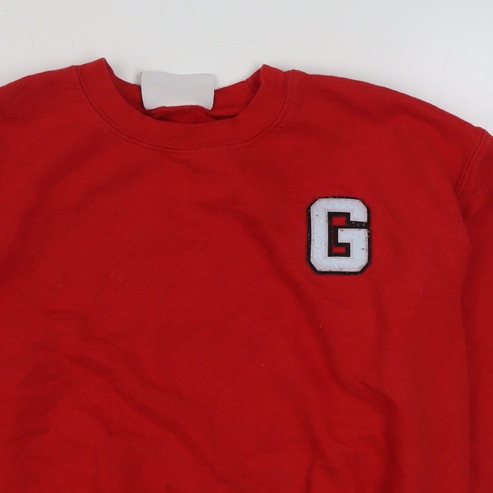 Elle Grace Womens Red  Cotton Pullover Sweatshirt Size S  Pullover
