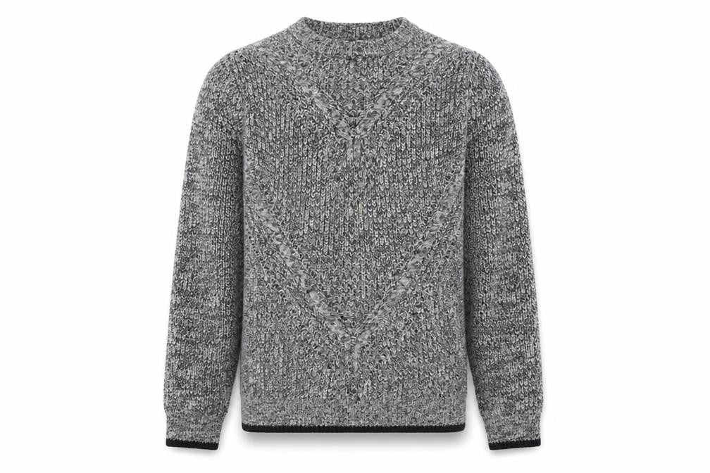 Topman Mens Grey Crew Neck  Acrylic Pullover Jumper Size S