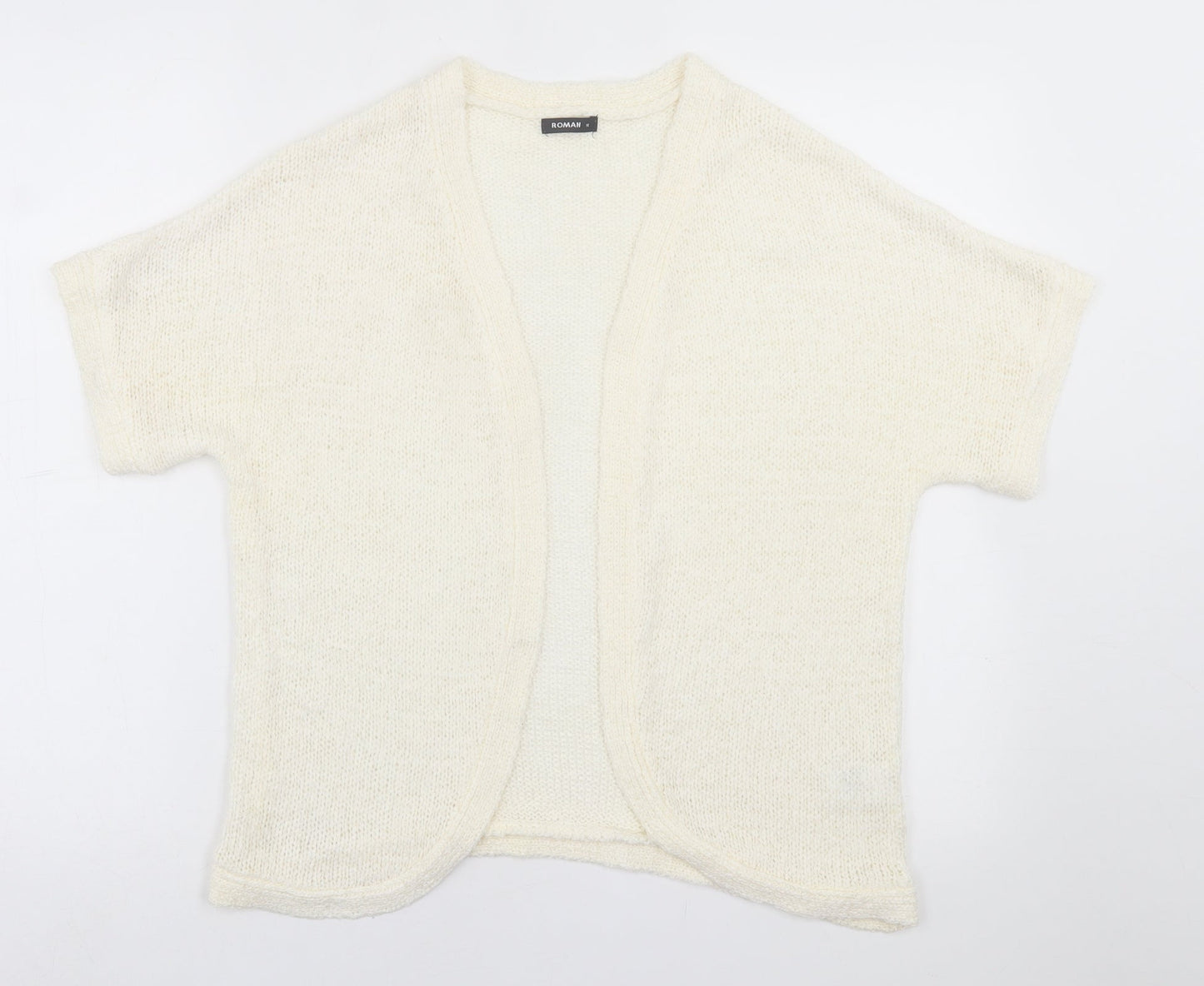 Roman Womens Ivory V-Neck  Acrylic Cardigan Jumper Size 14