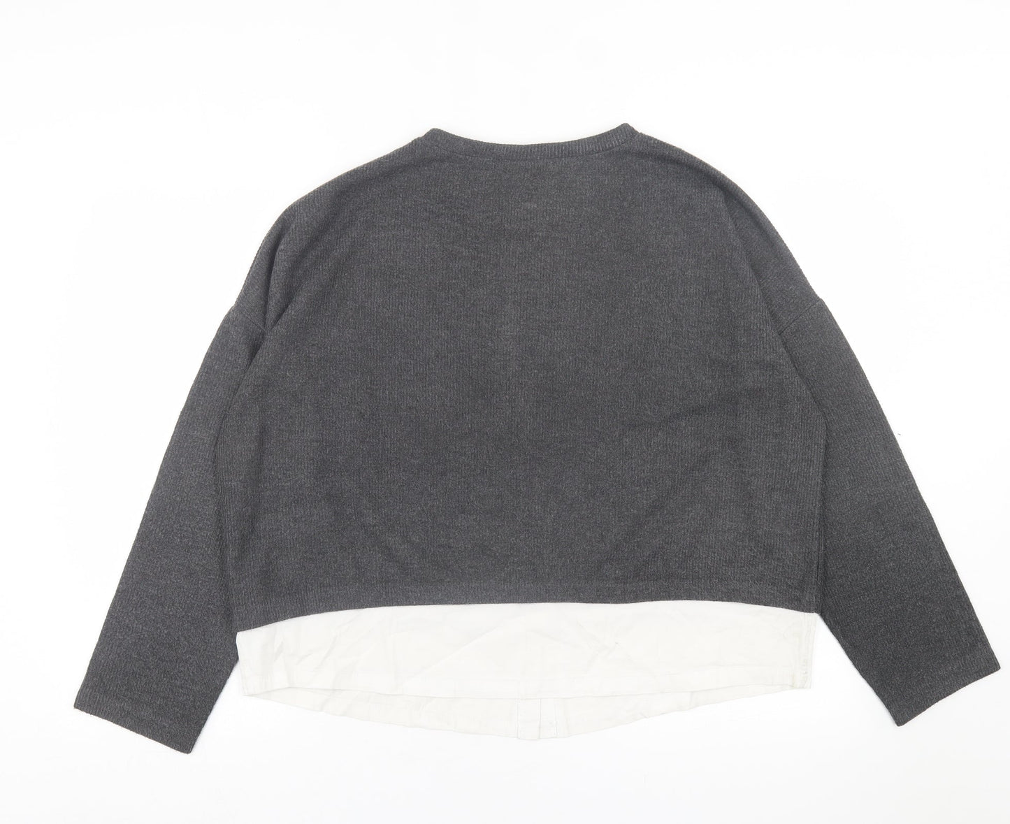New Look Womens Grey Crew Neck  Polyester Pullover Jumper Size 18