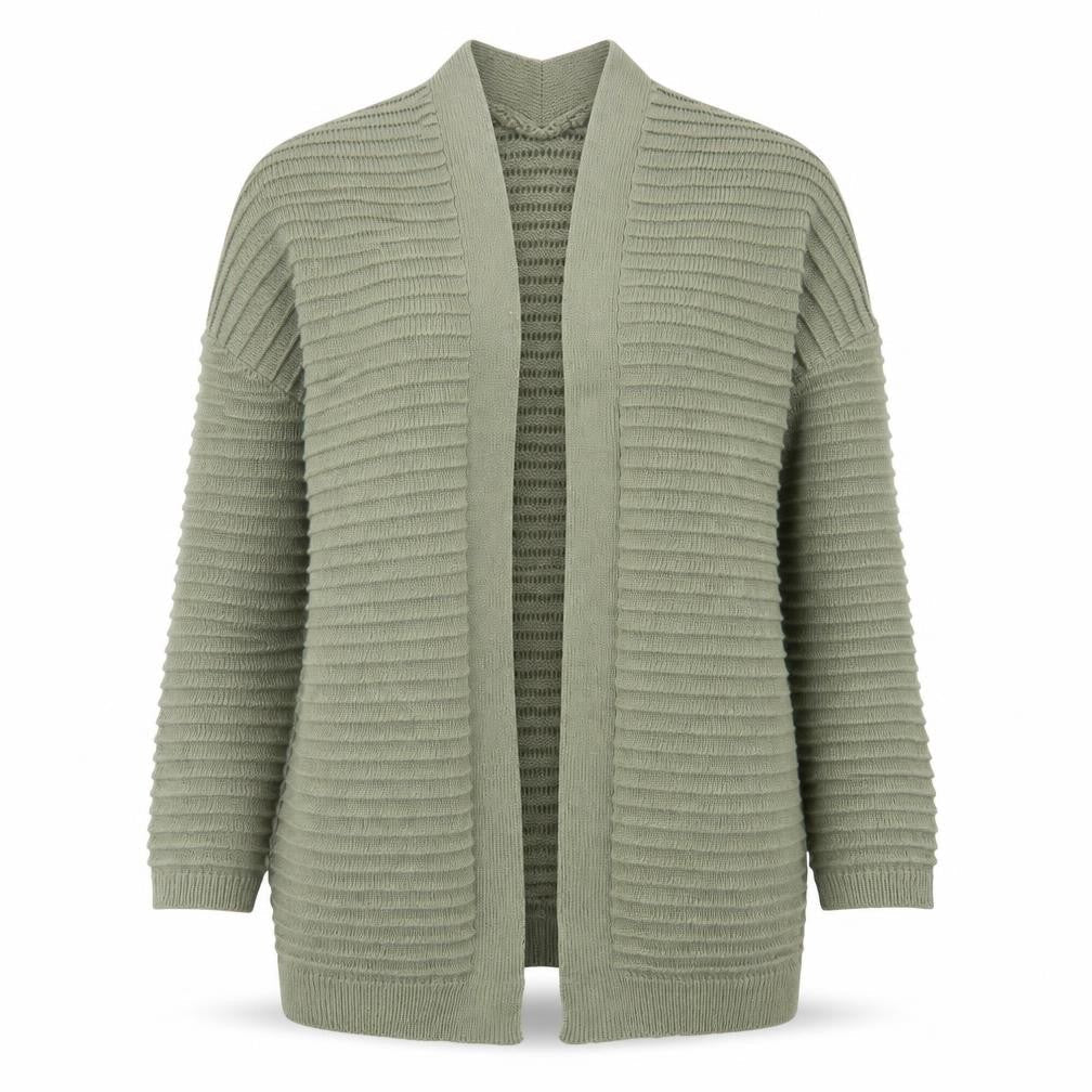 Papaya Womens Green V-Neck  Acrylic Cardigan Jumper Size S