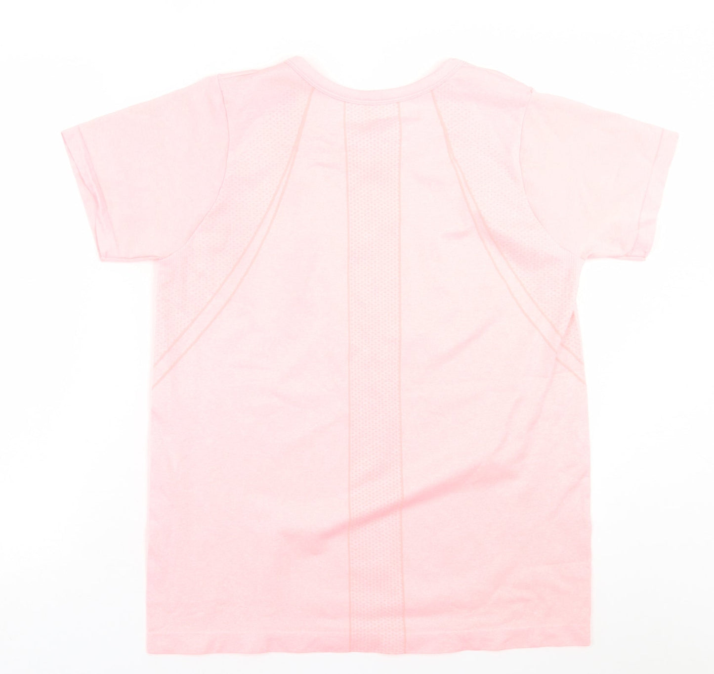 Dunnes Stores Womens Pink  Nylon Basic T-Shirt Size S Crew Neck Pullover