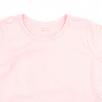 Dunnes Womens Pink  Nylon Basic T-Shirt Size S Crew Neck Pullover