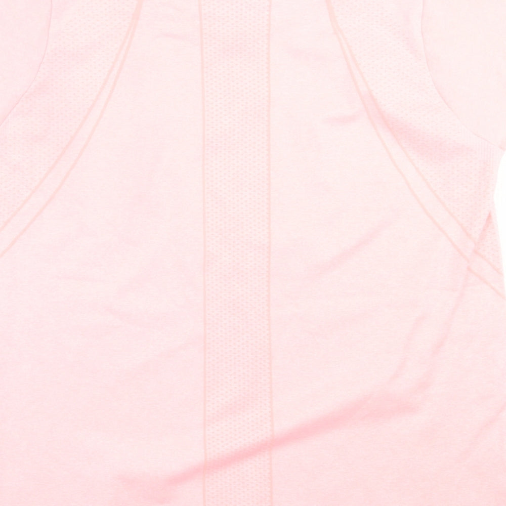 Dunnes Stores Womens Pink  Nylon Basic T-Shirt Size S Crew Neck Pullover