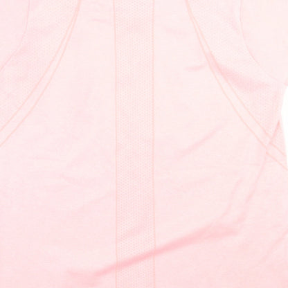 Dunnes Womens Pink  Nylon Basic T-Shirt Size S Crew Neck Pullover