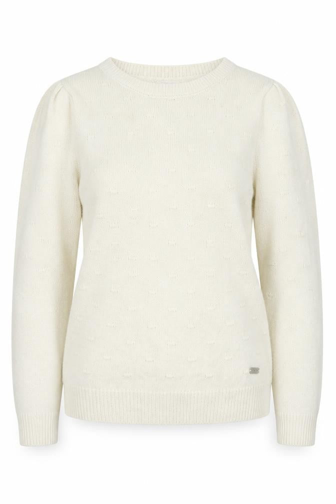 Bellfield Womens White Round Neck  Cotton Pullover Jumper Size S