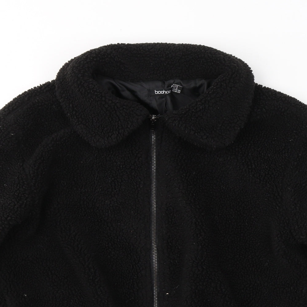 Boohoo Womens Black   Jacket Coat Size 8  Zip