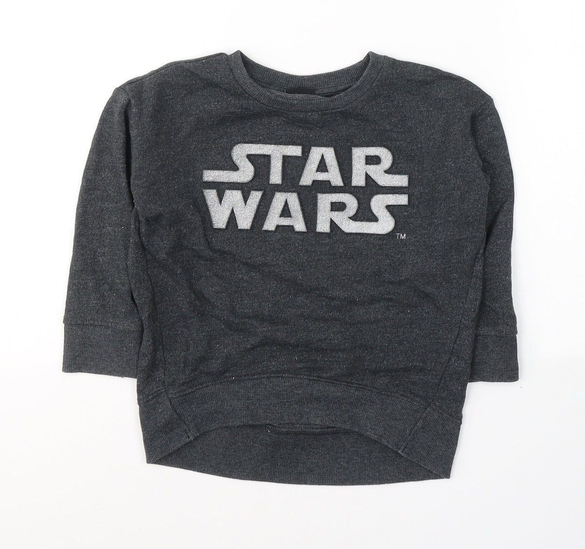 Star Wars Boys Grey  Cotton Pullover Sweatshirt Size 3-4 Years  Pullover