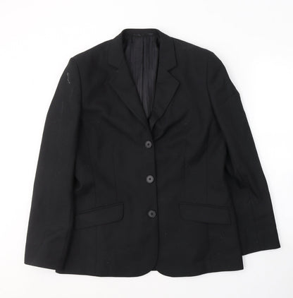 Endurance Womens Black  Polyester Jacket Suit Jacket Size 14