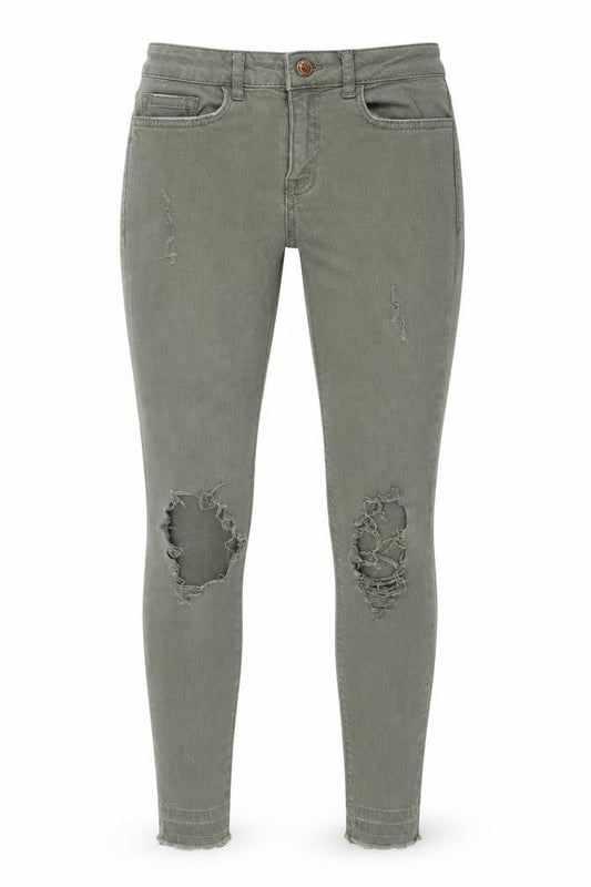 New Look Womens Green  Cotton Skinny Jeans Size 8 L27 in Regular Button