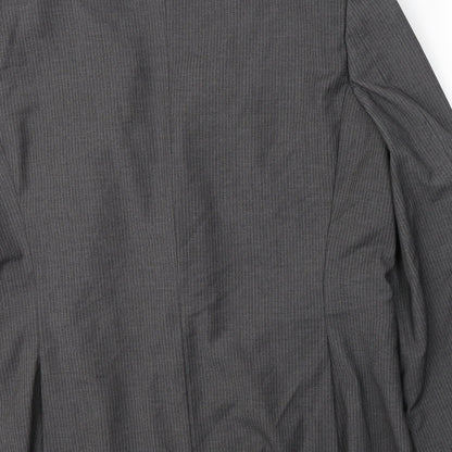 JACK REID Mens Grey Striped Polyester Jacket Suit Jacket Size 46