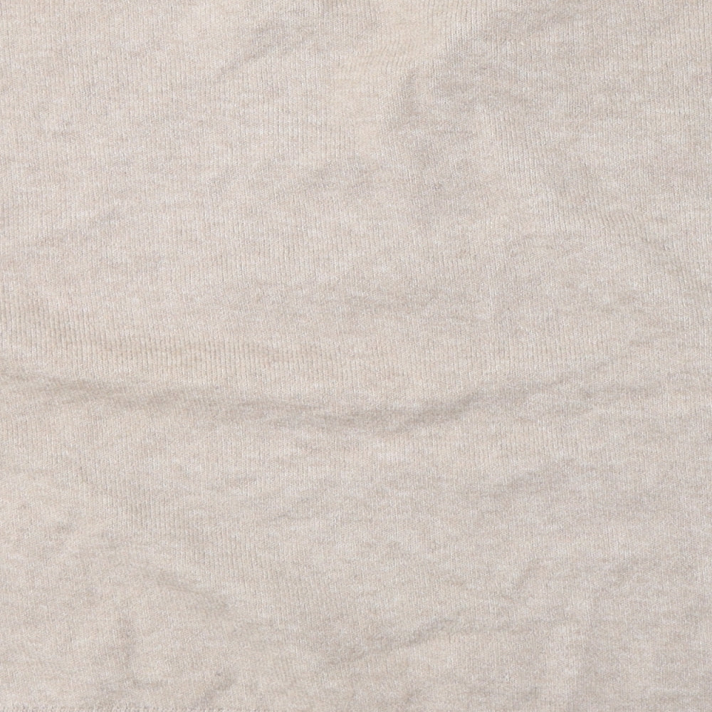 H&M Womens Beige  Polyester Jersey T-Shirt Size S V-Neck