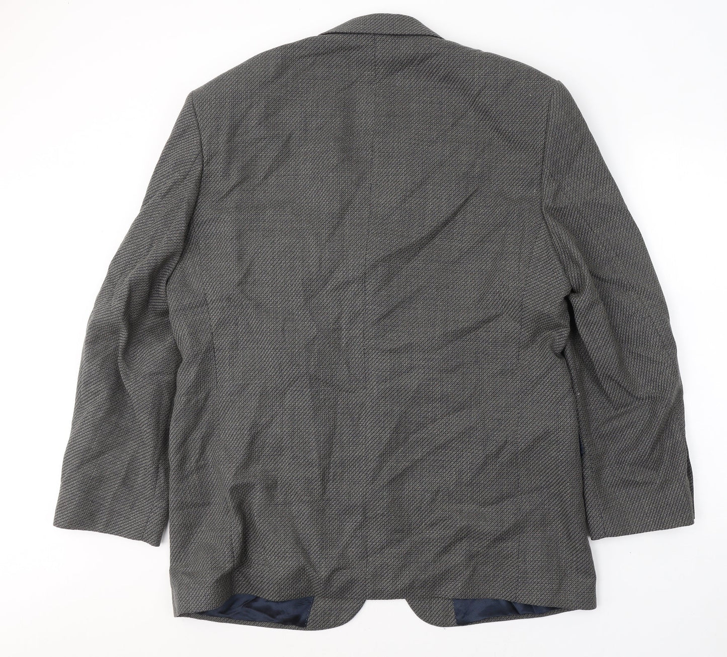 Marks and Spencer Mens Black Geometric Wool Jacket Suit Jacket Size 44