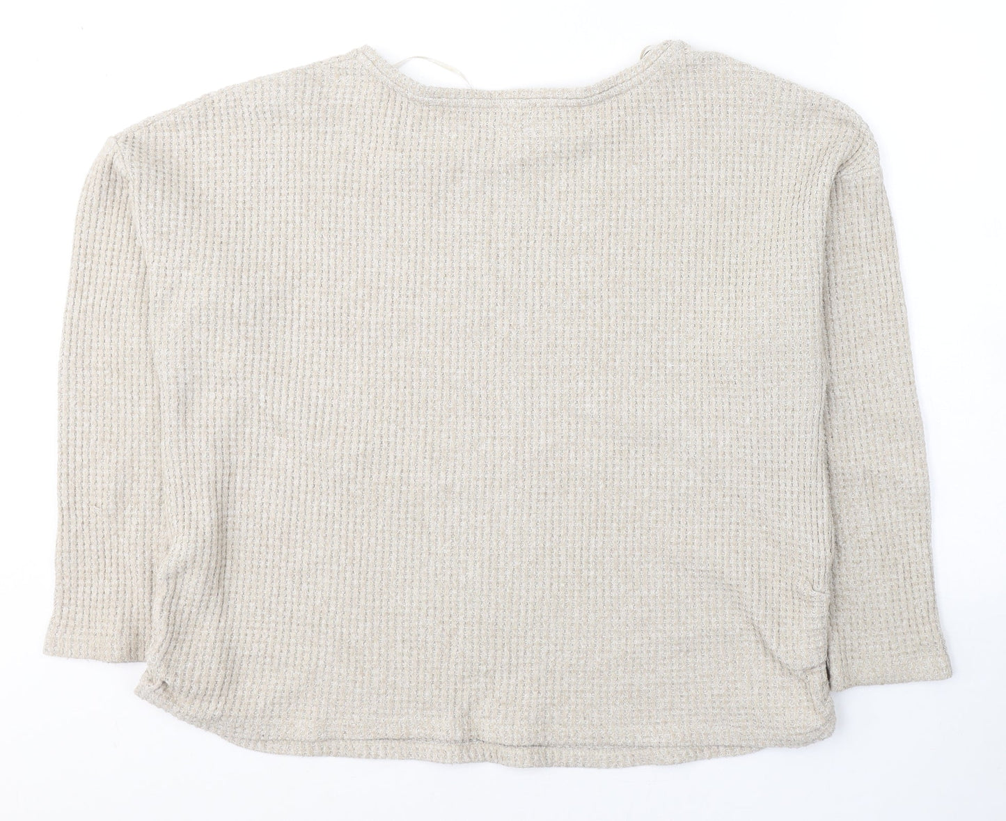 Papaya Womens Beige  Polyester Jersey T-Shirt Size XL Round Neck