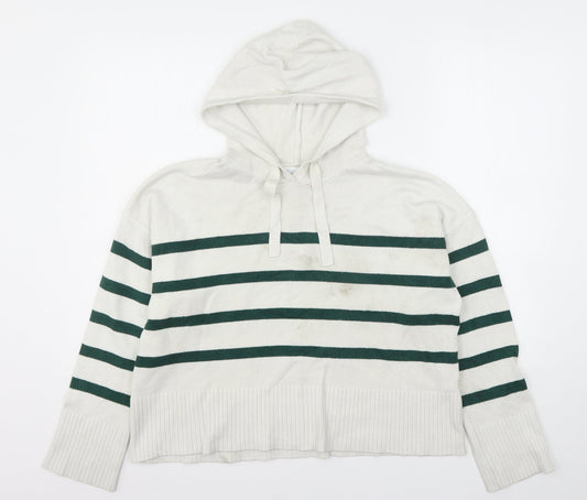 Primark  Womens Multicoloured Striped Viscose Pullover Hoodie Size 14