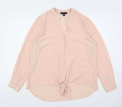 Preloved Atmosphere Womens Pink  Polyester Basic Blouse Size 16 V-Neck - Front