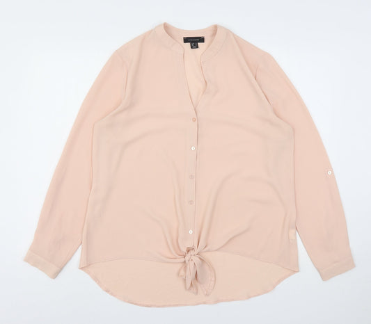 Atmosphere Womens Pink  Polyester Basic Blouse Size 16 V-Neck