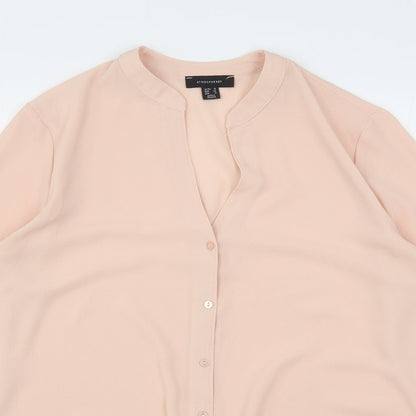 Preloved Atmosphere Womens Pink  Polyester Basic Blouse Size 16 V-Neck - Detail