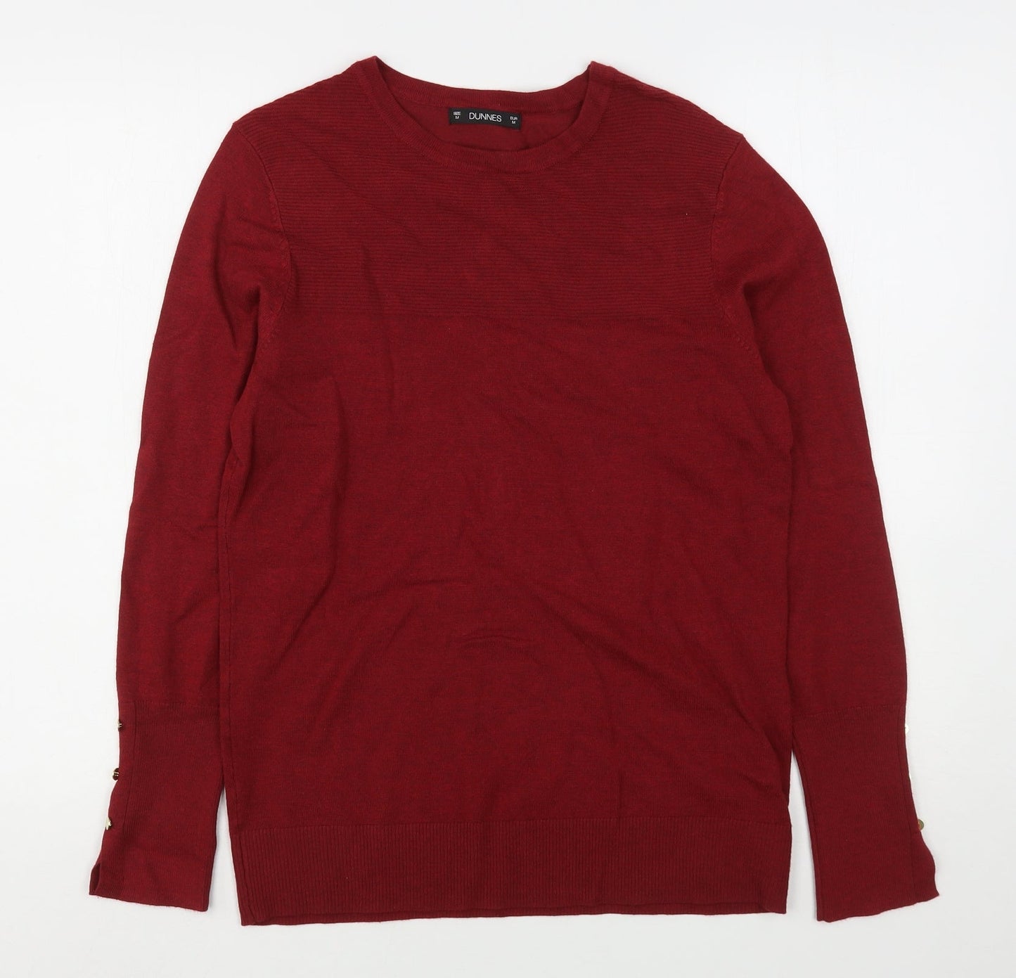 Dunnes Stores Womens Red Round Neck  Viscose Pullover Jumper Size M